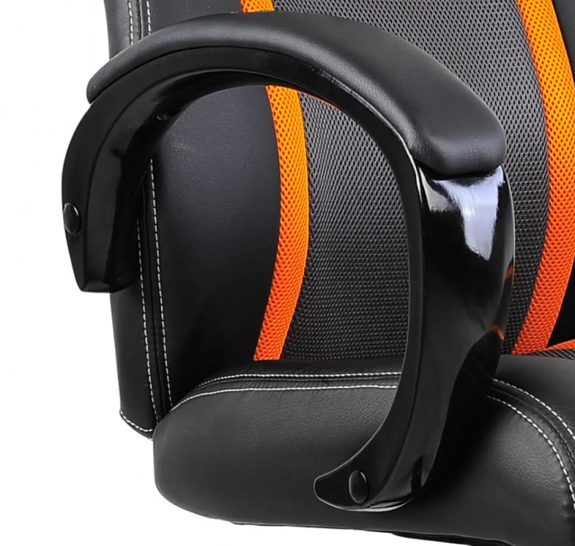 Gaming Stuhl Bürostuhl Leder TURBO schwarz/orange