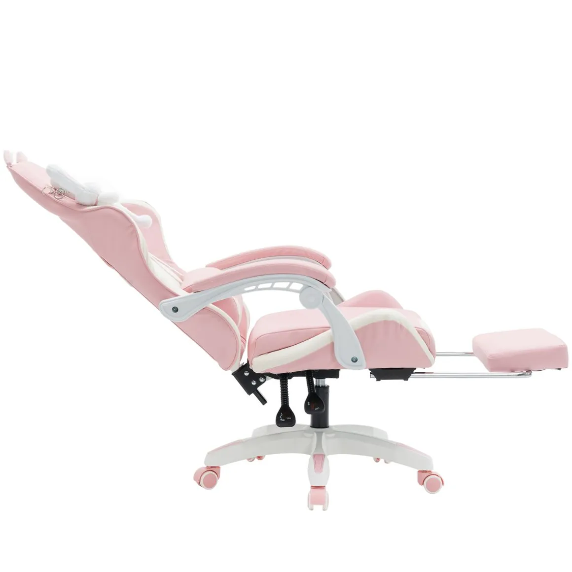 Gamingstuhl Bürostuhl Leder WINIFRED rosa/weiss
