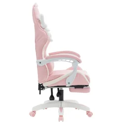 Gamingstuhl Bürostuhl Leder WINIFRED rosa/weiss