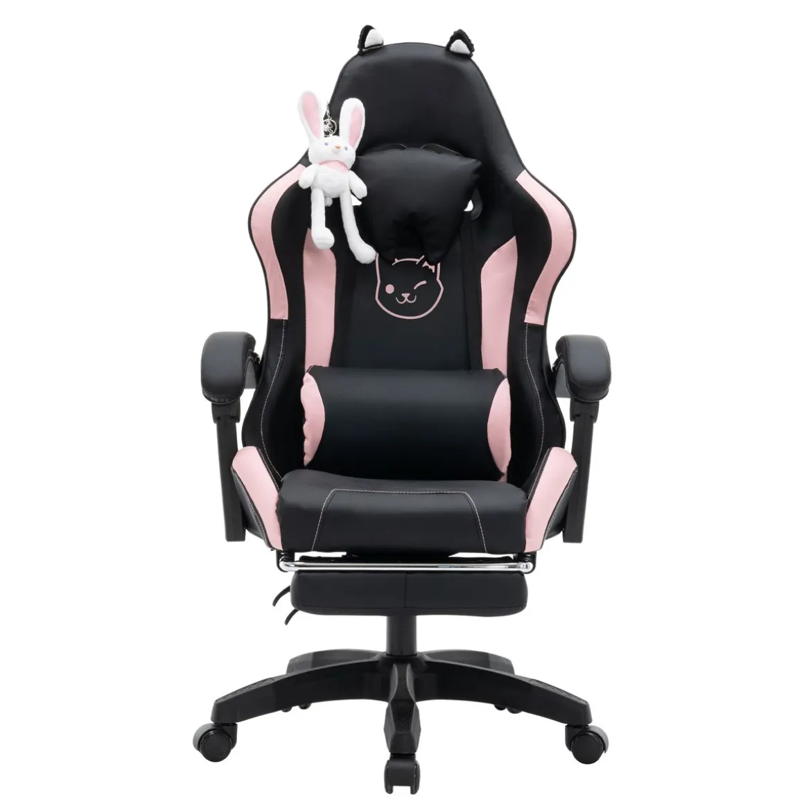 Gamingstuhl Bürostuhl Leder WINIFRED schwarz/rosa