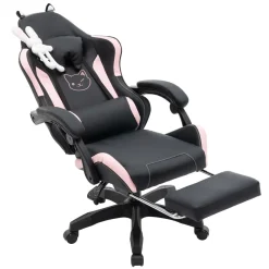 Gamingstuhl Bürostuhl Leder WINIFRED schwarz/rosa