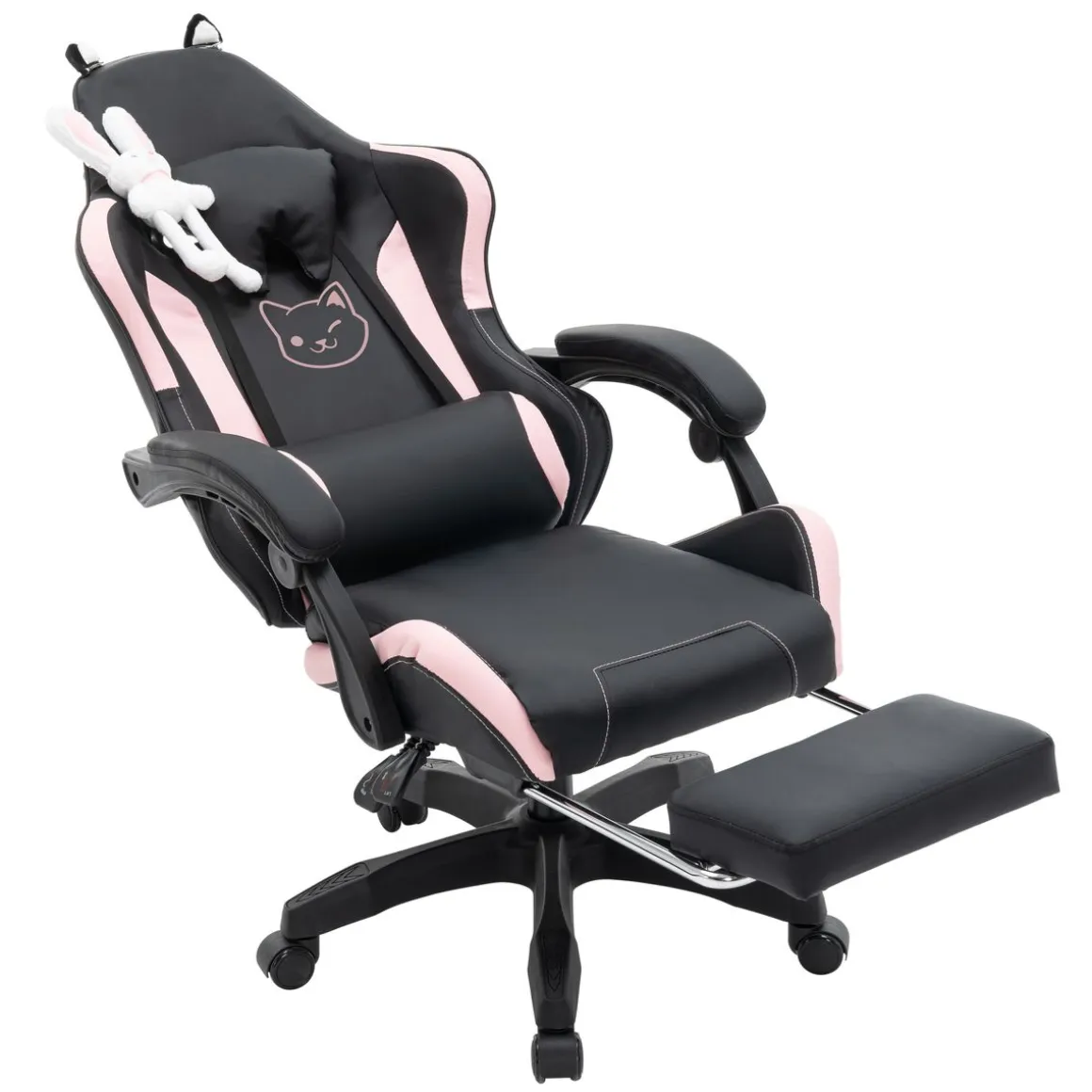 Gamingstuhl Bürostuhl Leder WINIFRED schwarz/rosa