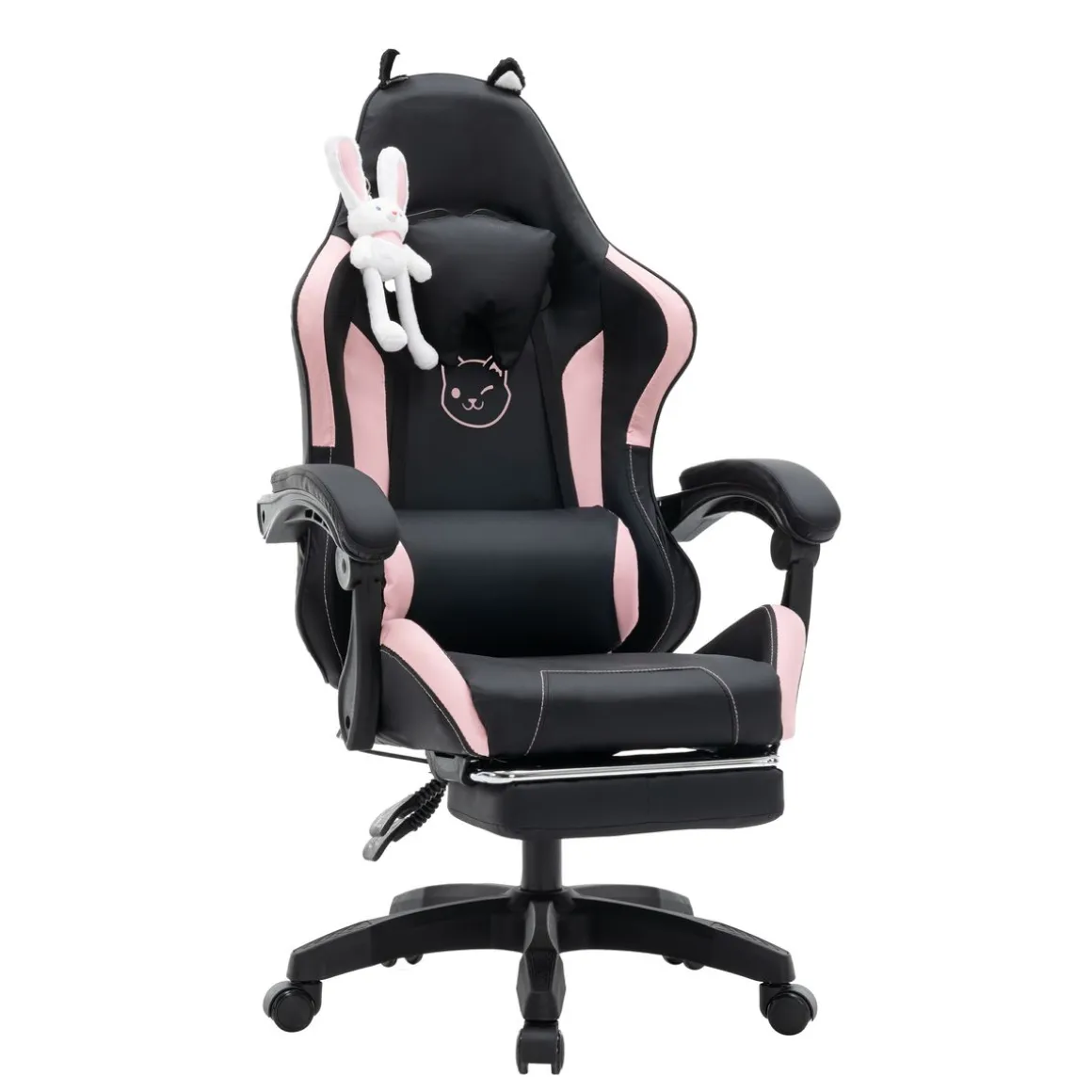 Gamingstuhl Bürostuhl Leder WINIFRED schwarz/rosa