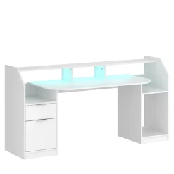 Gamingtisch LED REGULUS 180 x 66 x 91 cm weiss