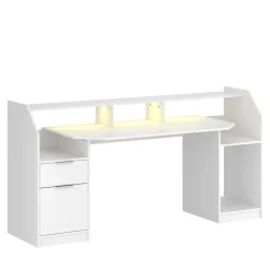 Gamingtisch LED REGULUS 180 x 66 x 91 cm weiss