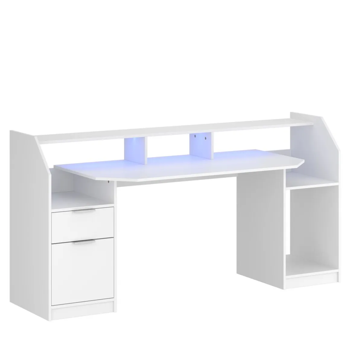 Gamingtisch LED REGULUS 180 x 66 x 91 cm weiss