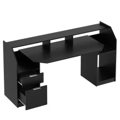 Gamingtisch LED REGULUS 180 x 66 x 91 cm schwarz