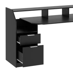Gamingtisch LED REGULUS 180 x 66 x 91 cm schwarz
