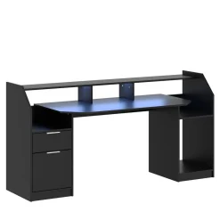 Gamingtisch LED REGULUS 180 x 66 x 91 cm schwarz