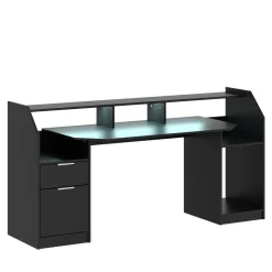 Gamingtisch LED REGULUS 180 x 66 x 91 cm schwarz