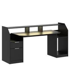 Gamingtisch LED REGULUS 180 x 66 x 91 cm schwarz