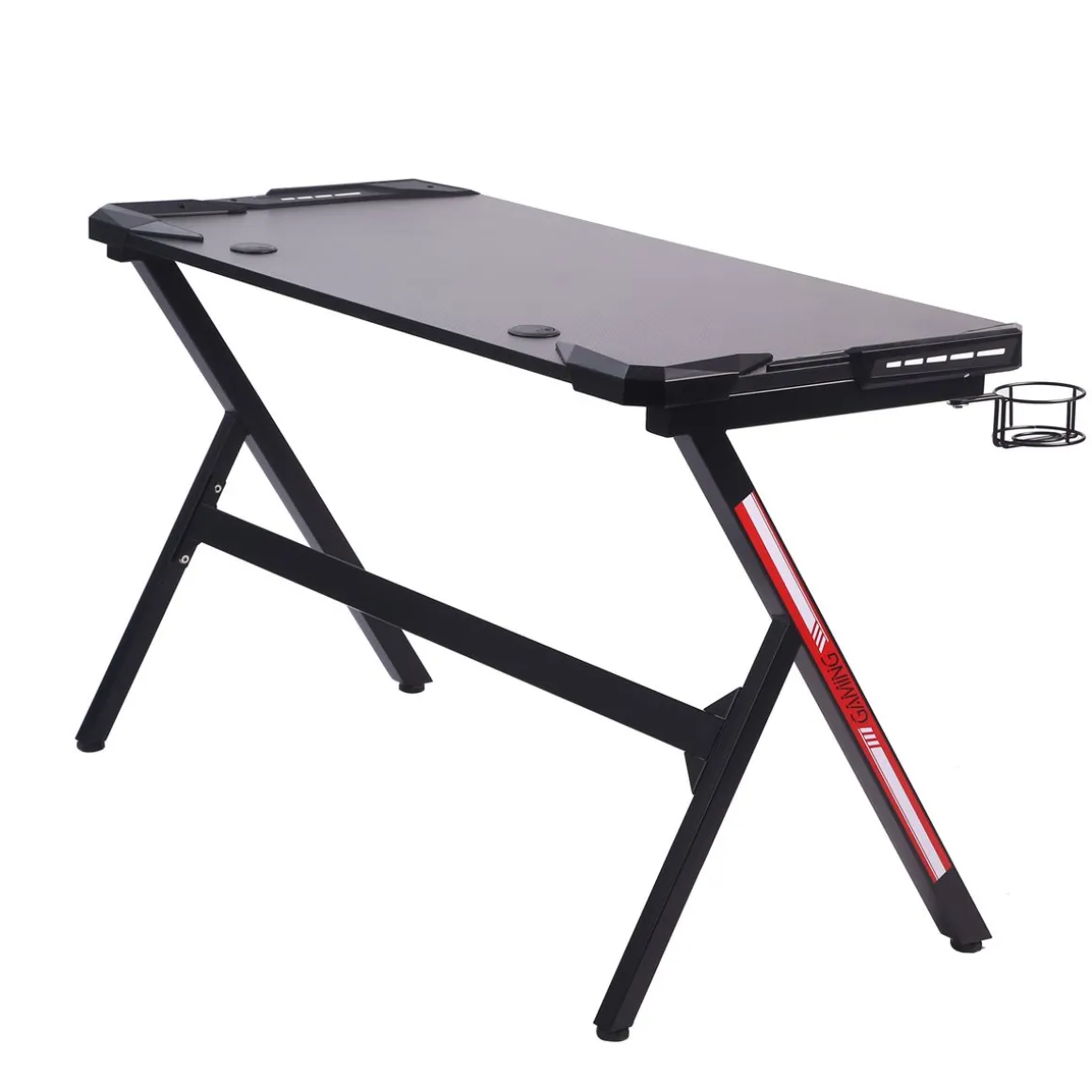 Gamingtisch LED 120 x 60 x 73 cm schwarz