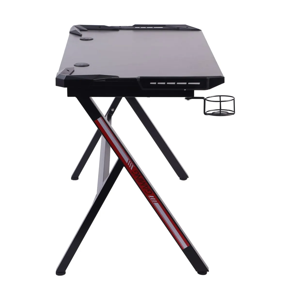 Gamingtisch LED 120 x 60 x 73 cm schwarz