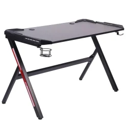 Gamingtisch LED 120 x 60 x 73 cm schwarz