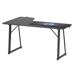 Gamingtisch L-förmig links 160 x 100 x 75 cm schwarz