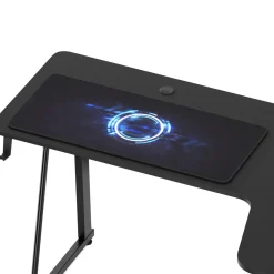 Gamingtisch L-förmig links 160 x 100 x 75 cm schwarz