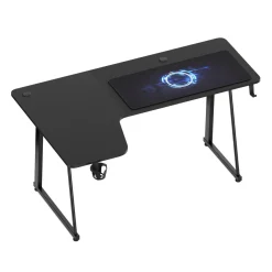 Gamingtisch L-förmig rechts 160 x 100 x 75 cm schwarz