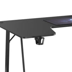 Gamingtisch L-förmig rechts 160 x 100 x 75 cm schwarz