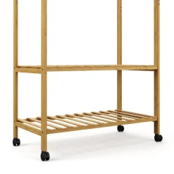 Garderobe auf Rollen Bambus ASTRID 79 x 169 cm natur