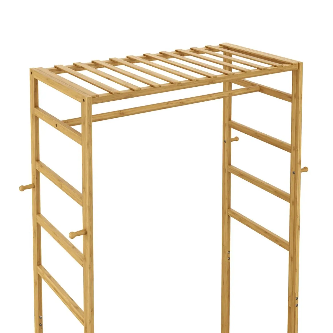 Garderobe auf Rollen Bambus ASTRID 79 x 169 cm natur