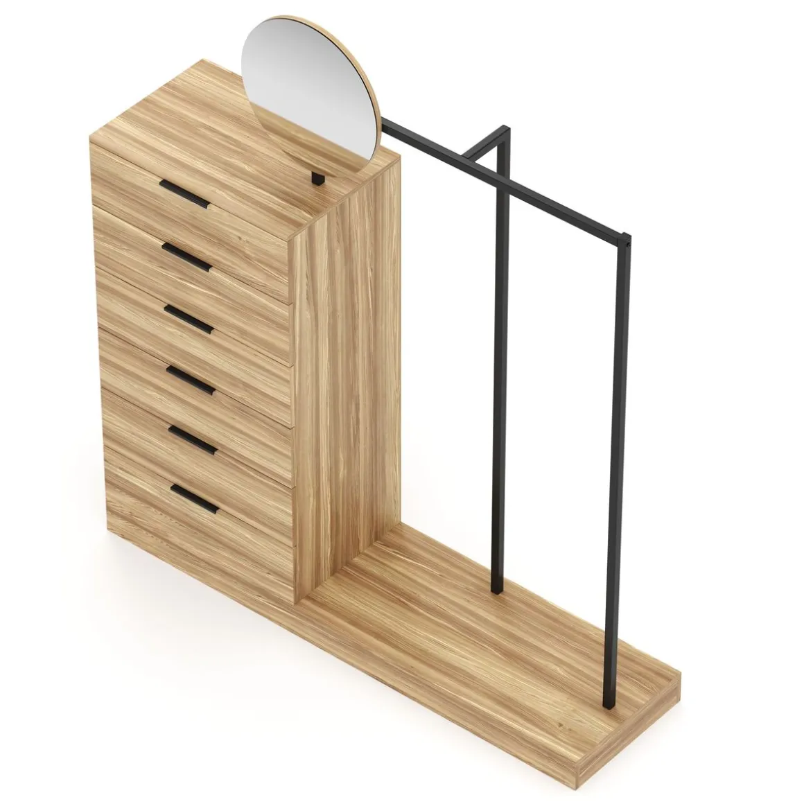 Garderobe DIMITRIOS 145 x 164 cm braun/schwarz