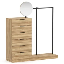 Garderobe DIMITRIOS 145 x 164 cm braun/schwarz