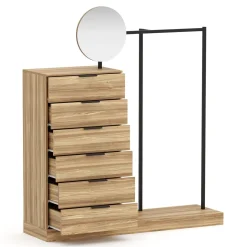 Garderobe DIMITRIOS 145 x 164 cm braun/schwarz