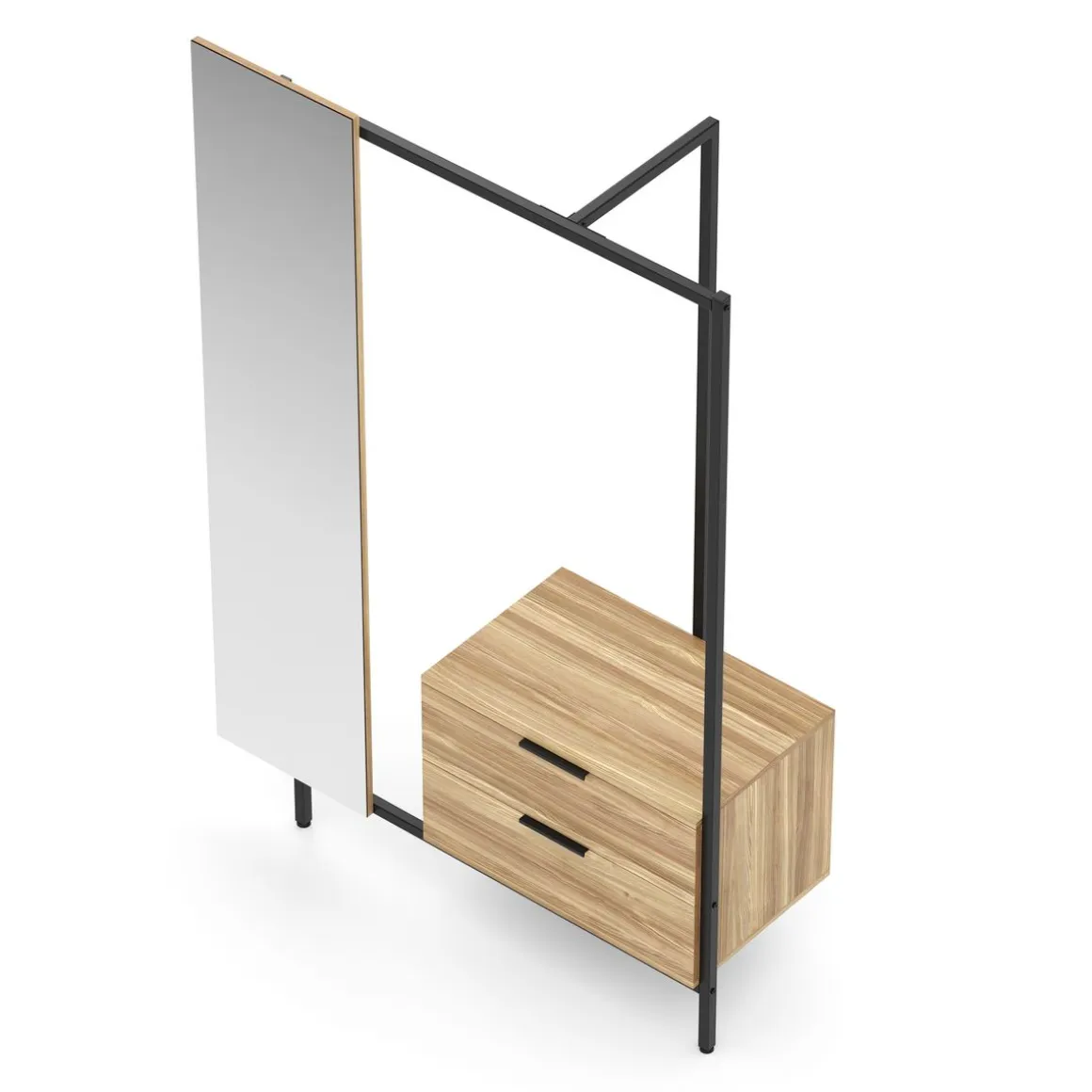 Garderobe HARIS 110 x 163 cm braun/schwarz