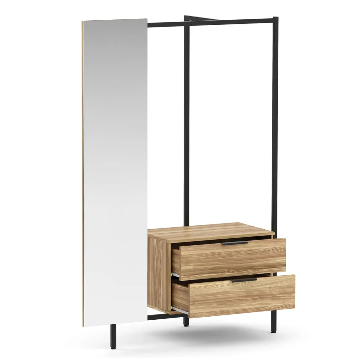 Garderobe HARIS 110 x 163 cm braun/schwarz
