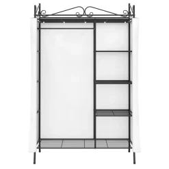 Garderobe Kleiderschrank mit Stoffbezug 105 x 172 cm schwarz/weiss