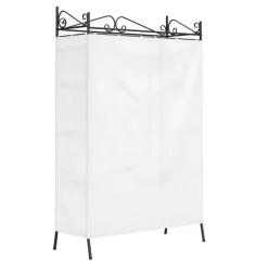 Garderobe Kleiderschrank mit Stoffbezug 105 x 172 cm schwarz/weiss