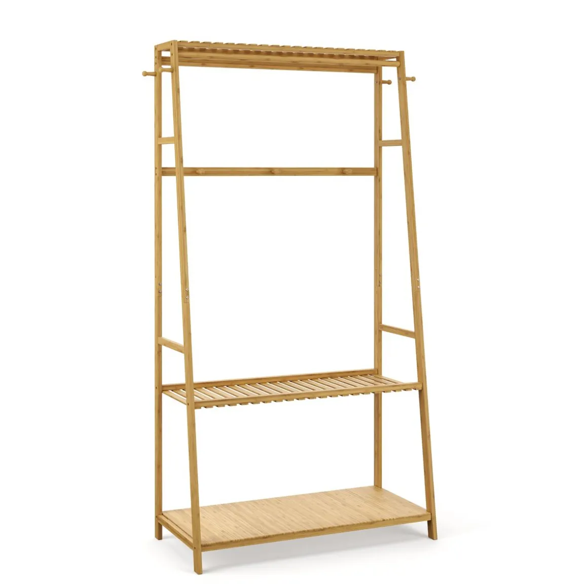 Garderobe Kleiderständer Bambus CURT 80 x 165 cm natur