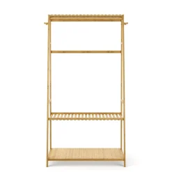 Garderobe Kleiderständer Bambus CURT 80 x 165 cm natur