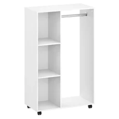 Garderobe Kleiderständer GAMET auf Rollen 80 x 128 cm weiss