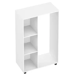 Garderobe Kleiderständer GAMET auf Rollen 80 x 128 cm weiss
