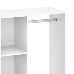 Garderobe Kleiderständer GAMET auf Rollen 80 x 128 cm weiss