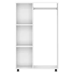 Garderobe Kleiderständer GAMET auf Rollen 80 x 128 cm weiss