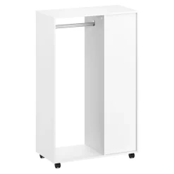 Garderobe Kleiderständer GAMET auf Rollen 80 x 128 cm weiss