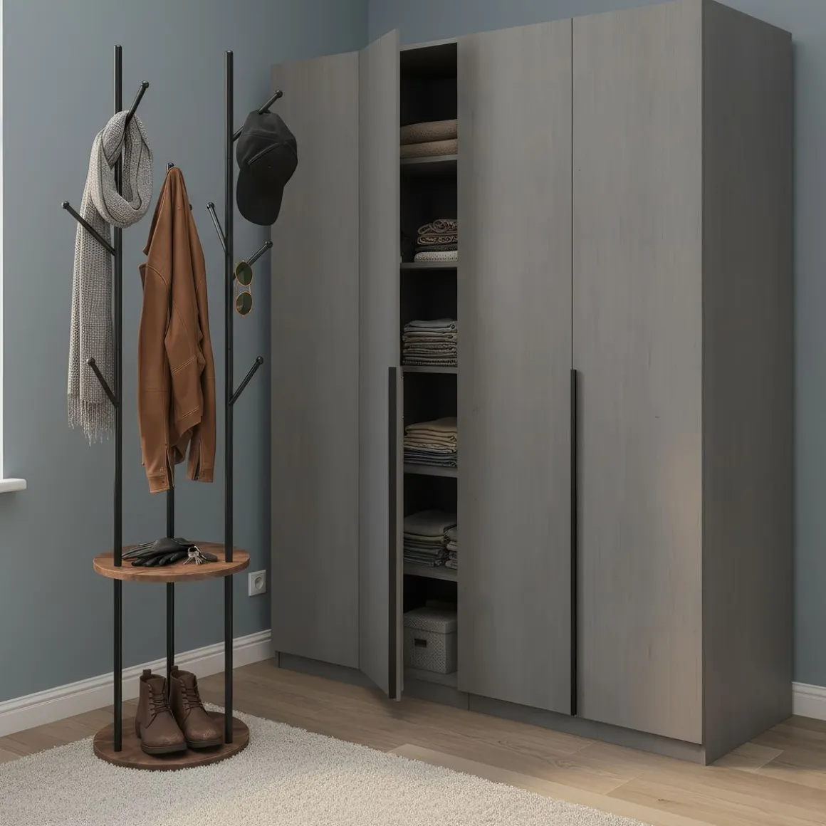 Garderobe Kleiderständer Vintage BONITA rund 40 x 175 cm