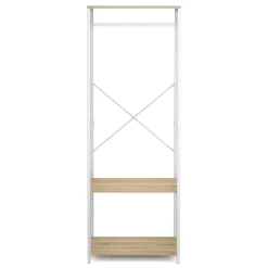Garderobe Kleiderständer 60 x 167 cm braun/weiss