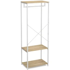 Garderobe Kleiderständer 60 x 167 cm braun/weiss