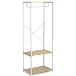 Garderobe Kleiderständer 60 x 167 cm braun/weiss