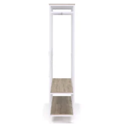 Garderobe Kleiderständer 141 x 180 cm weiss/braun