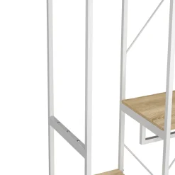 Garderobe Kleiderständer 90 x 204 cm braun/weiss