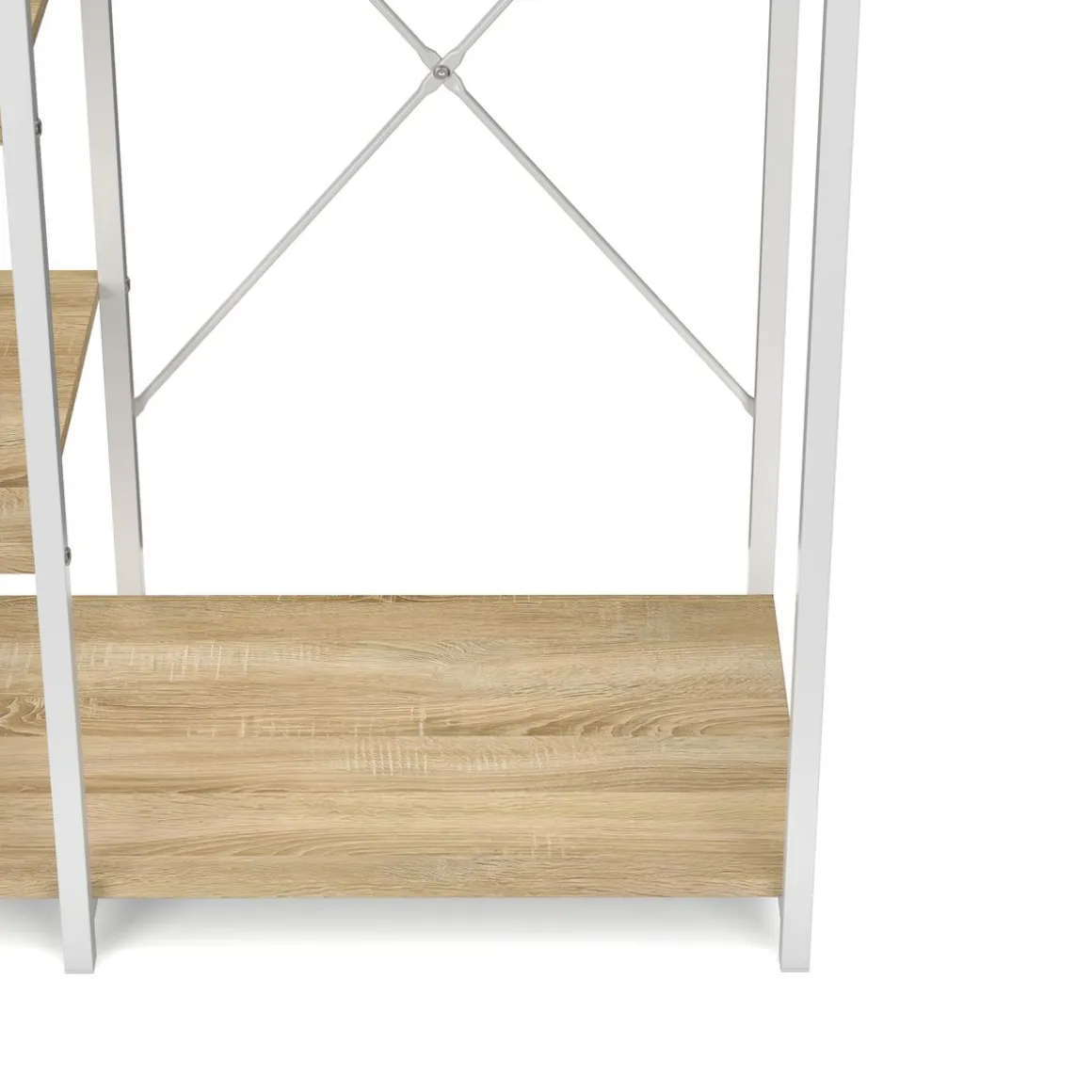 Garderobe Kleiderständer 90 x 204 cm braun/weiss