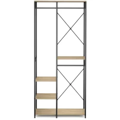 Garderobe Kleiderständer 90 x 204 cm braun/schwarz