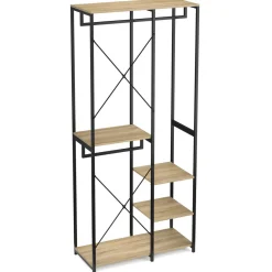 Garderobe Kleiderständer 90 x 204 cm braun/schwarz