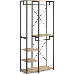 Garderobe Kleiderständer 90 x 204 cm braun/schwarz