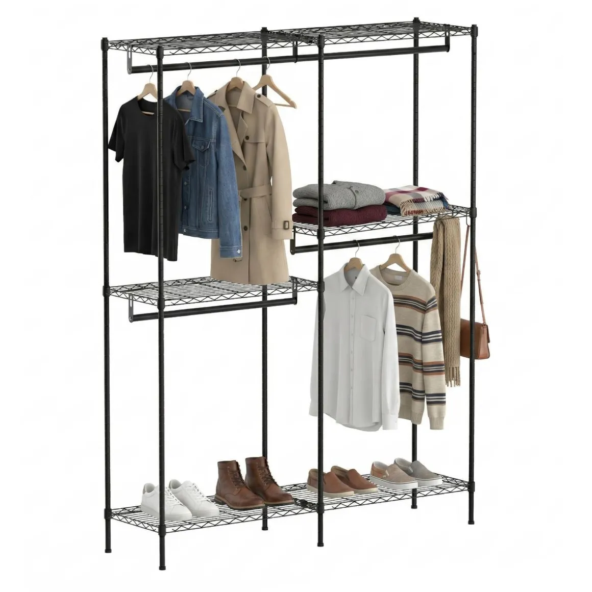 Garderobe Kleiderständer 75 x 195 cm schwarz