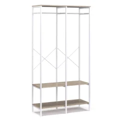 Garderobe Kleiderständer 94 x 180 cm weiss/braun